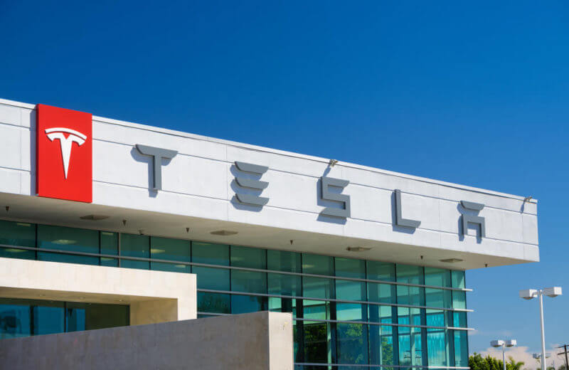 Tesla company sign